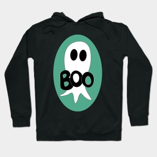 Cute Halloween ghost cartoon with BOO text Hoodie